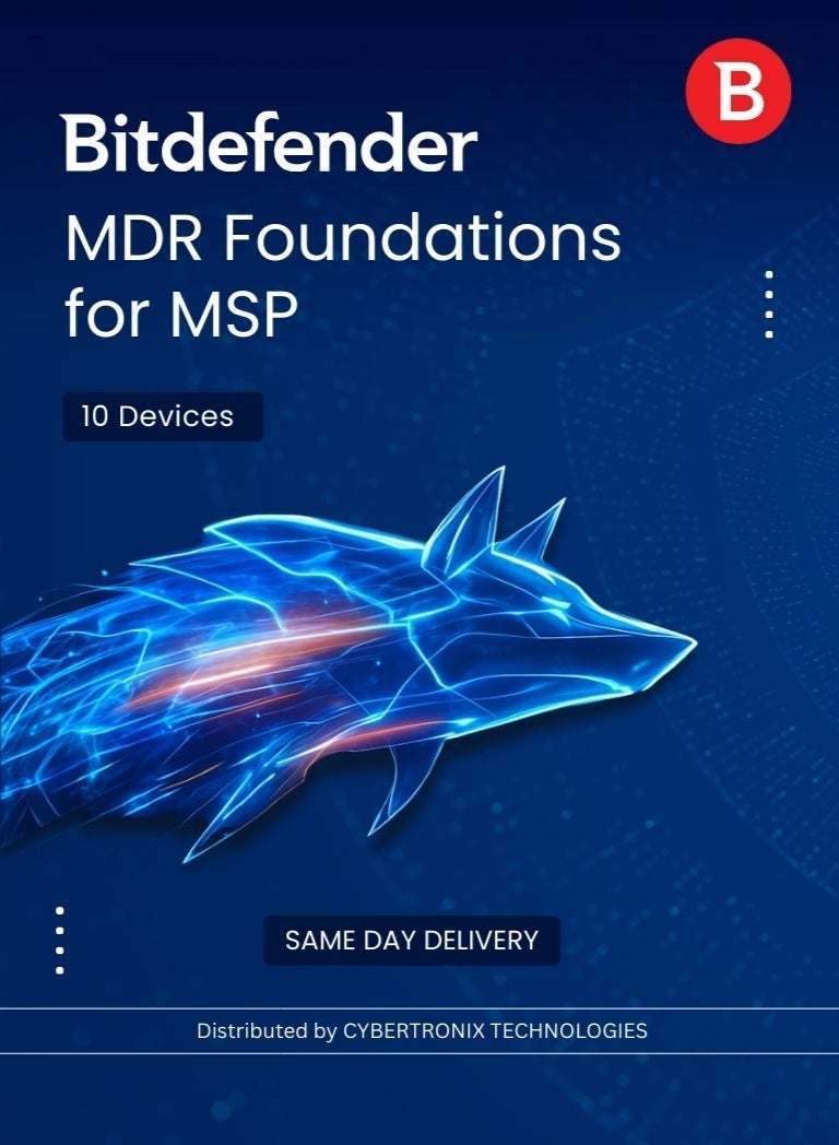 Bitdefender MDR Foundations for MSP 10 Devices for 1 Year | Digital License | SAME DAY DELIVERY